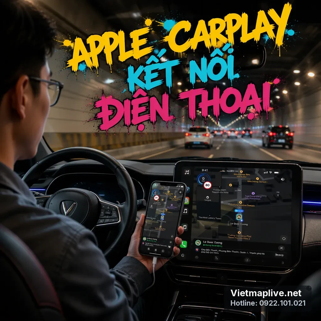Apple CarPlay kết nối VietMap Live trên VinFast MPV 7