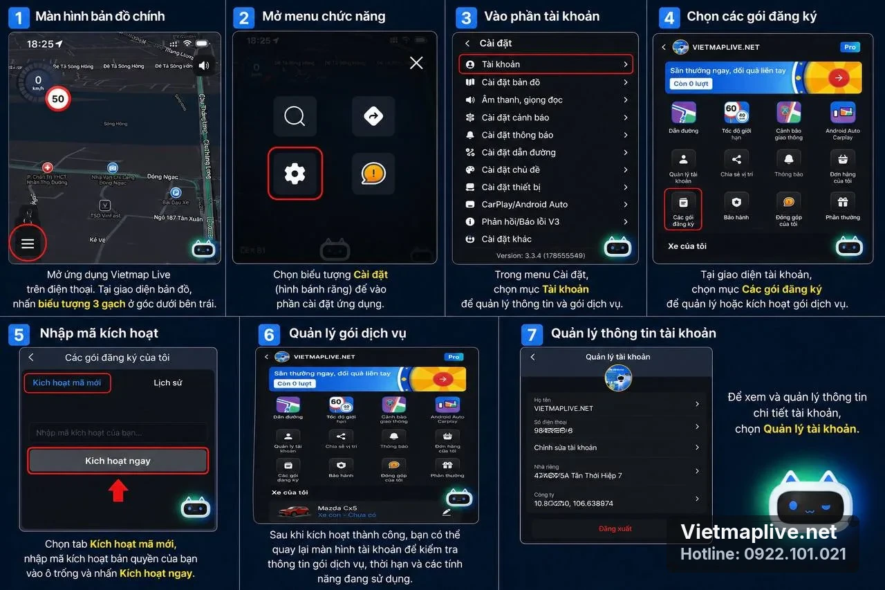 Hướng dẫn kích hoạt VietMap Live trên điện thoại