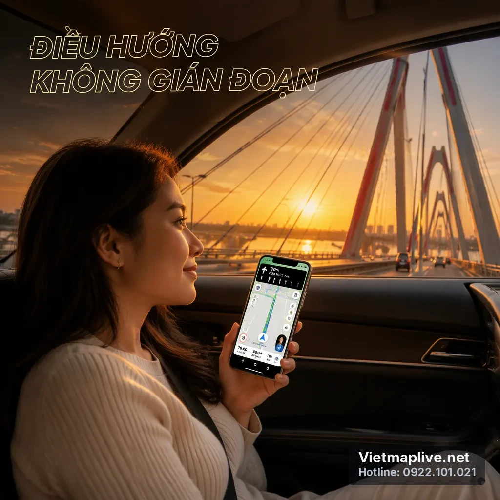 Tài xế sử dụng VietMap Live để điều hướng tại khu vực cấm rẽ