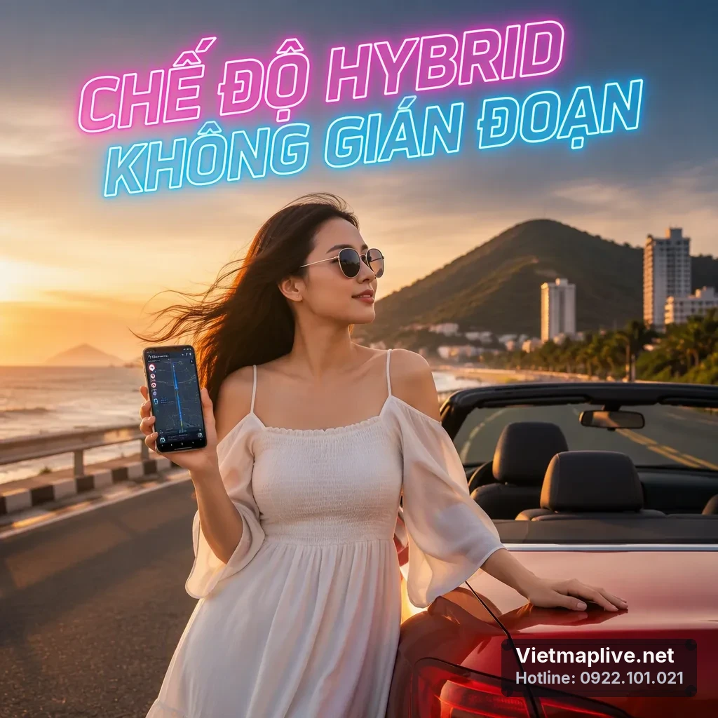 Chế độ Hybrid VietMap Live hoạt động xuyên suốt