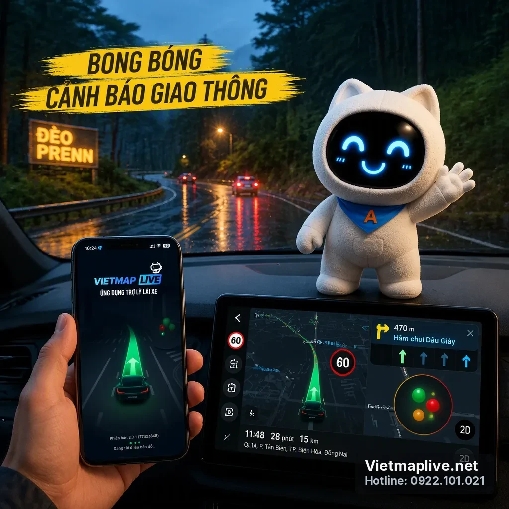 Bong bóng cảnh báo giao thông hiển thị trên Google Maps