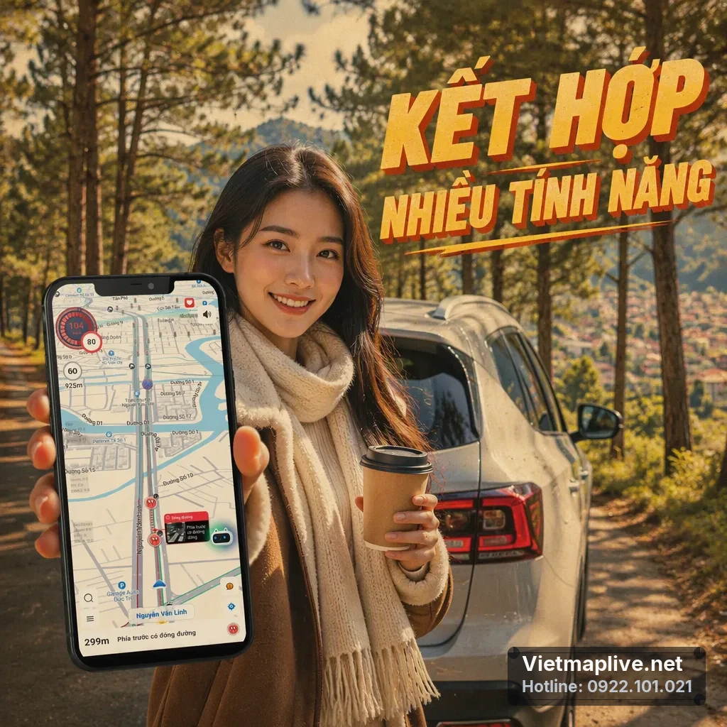 Kết hợp tính năng VietMap Live và Google Maps trên xe