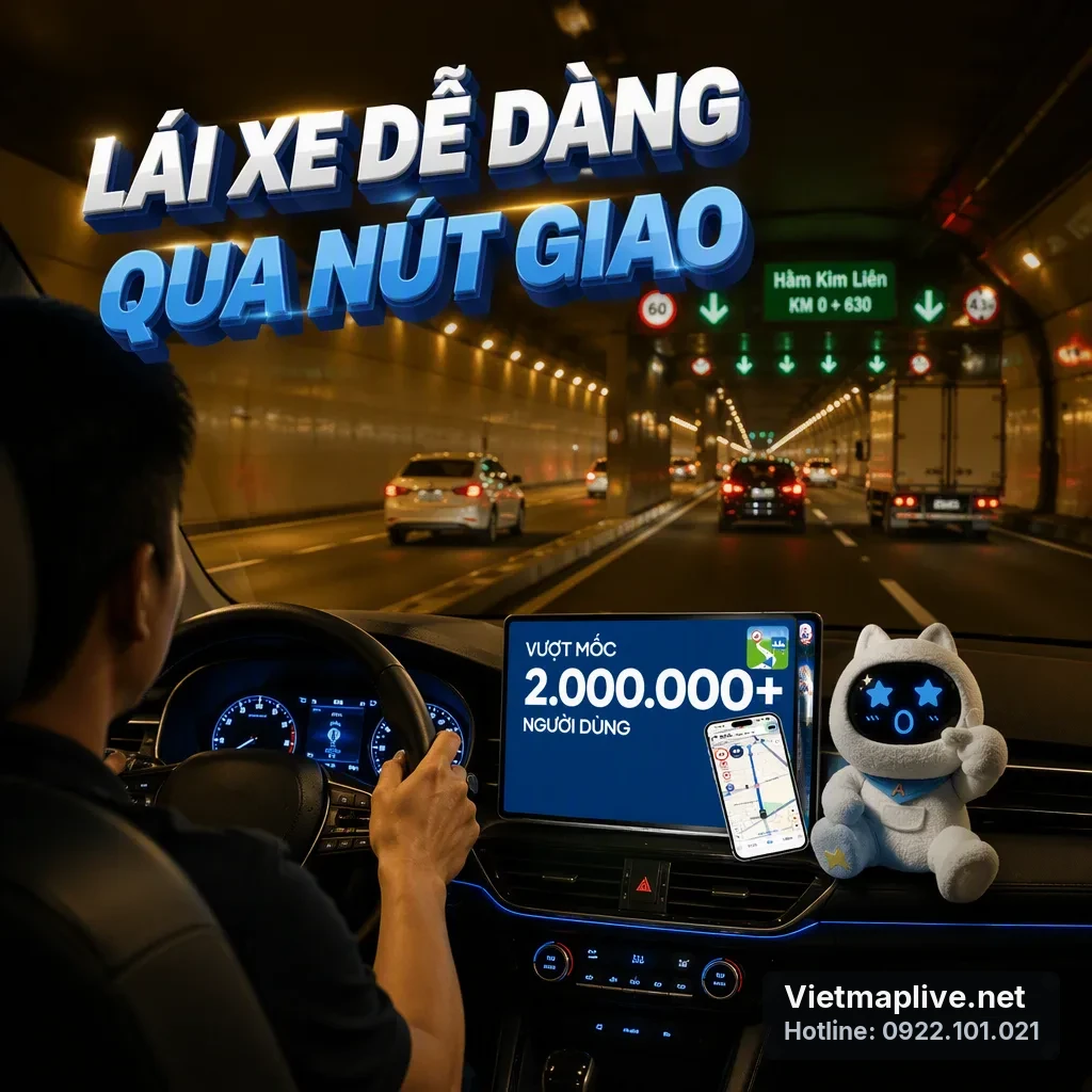 Hướng dẫn lái xe qua nút giao phức tạp bằng bản đồ HD trên VietMap Live