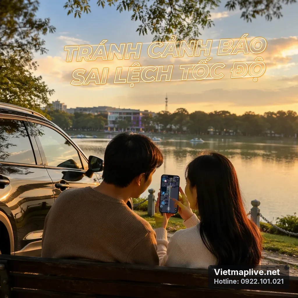 Đồng hồ ODO xe và màn hình hiển thị VietMap Live với tốc độ đồng bộ.