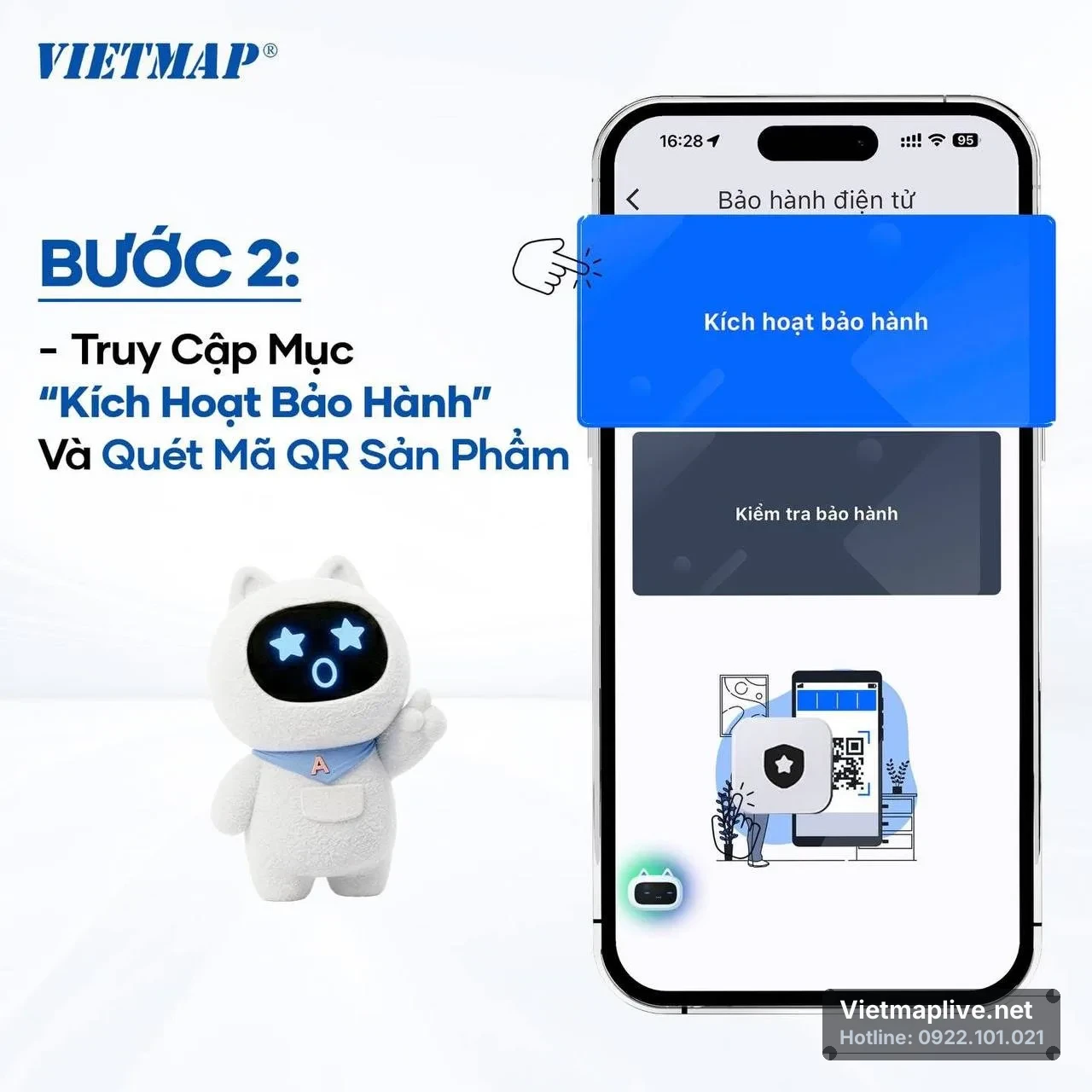 Người dùng quét mã QR kích hoạt bảo hành