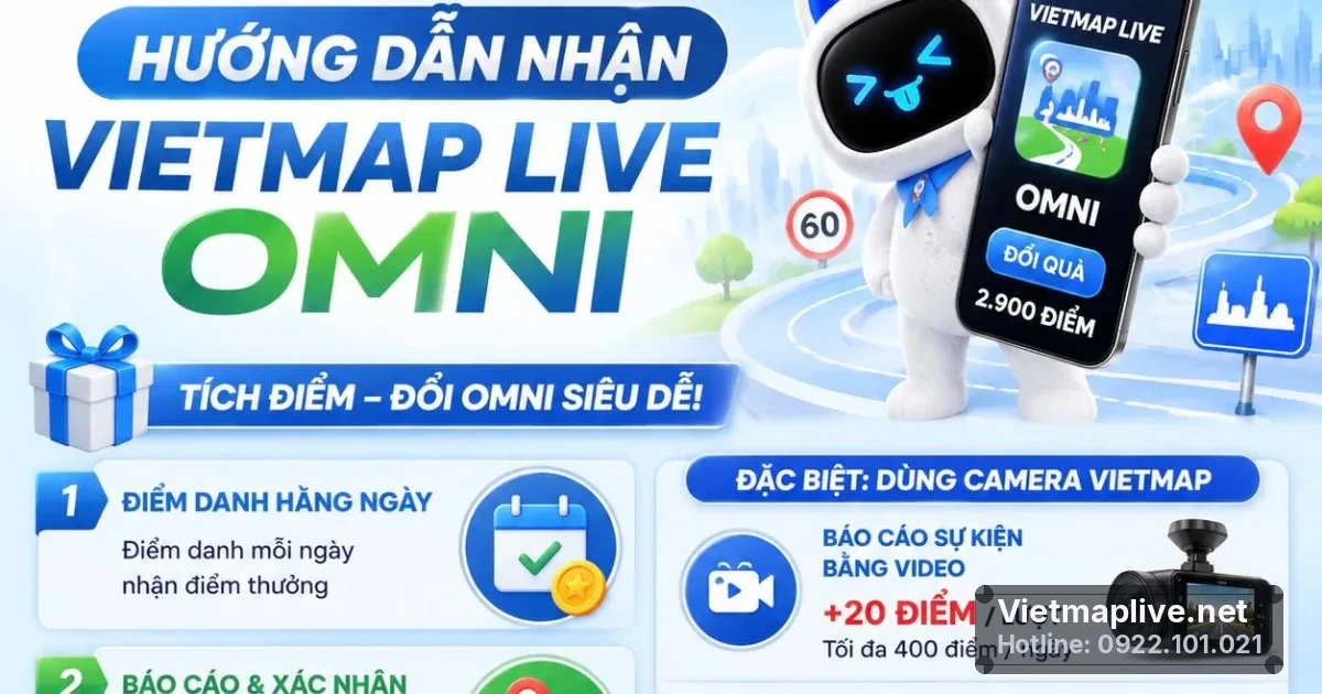 Hướng Dẫn Săn Điểm Và Vòng Quay VietMap Live OMNI