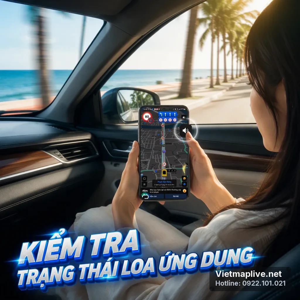 Kiểm tra trạng thái âm thanh trên ứng dụng Vietmap Live