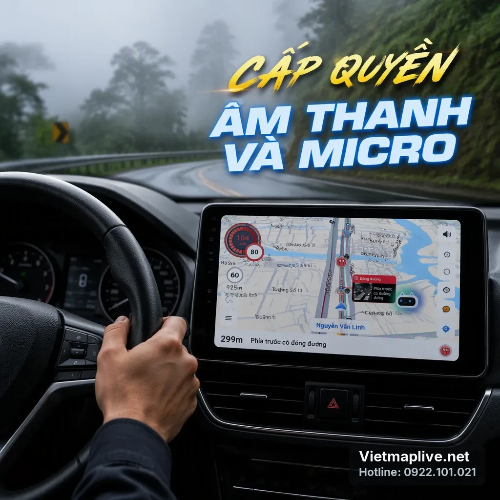 Cấp quyền âm thanh và micro cho Vietmap Live