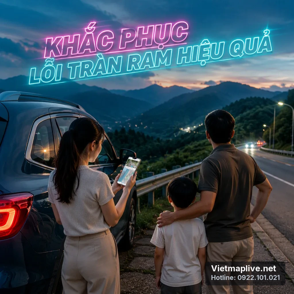 Màn hình xe hiển thị bản đồ VietMap Live