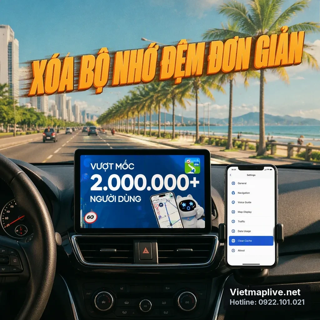 Hướng dẫn xóa bộ nhớ đệm VietMap Live trên điện thoại