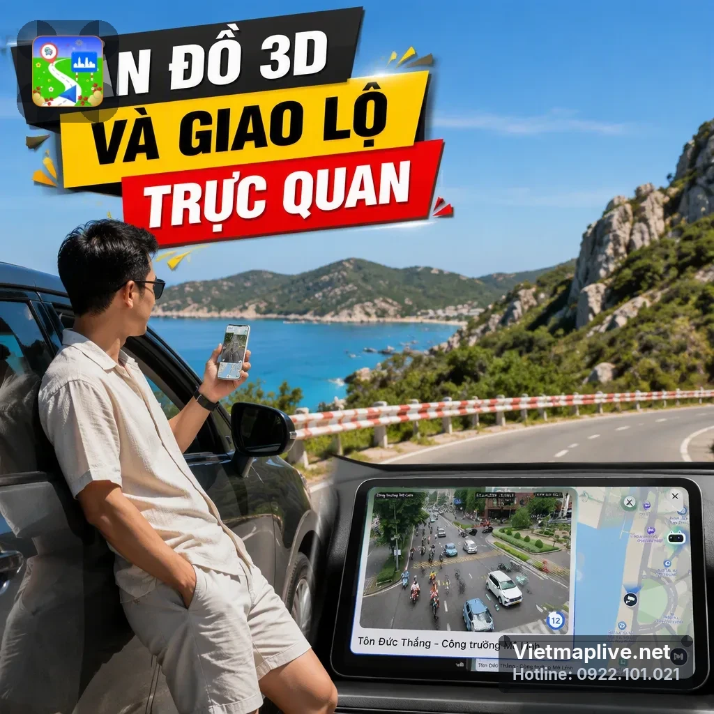 Bản đồ dẫn đường 3D và cảnh báo camera phạt nguội