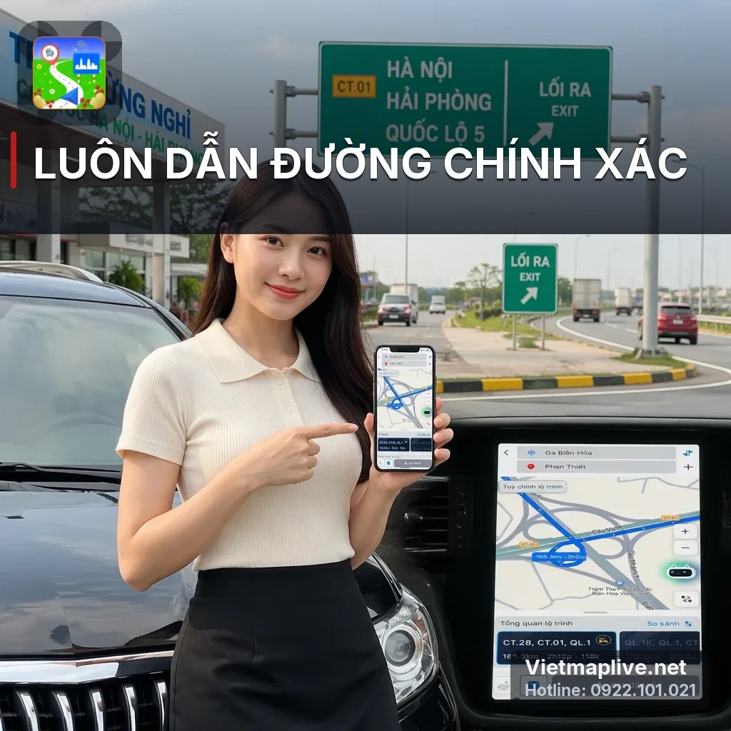 Màn hình Android trên xe hiển thị bản đồ dẫn đường