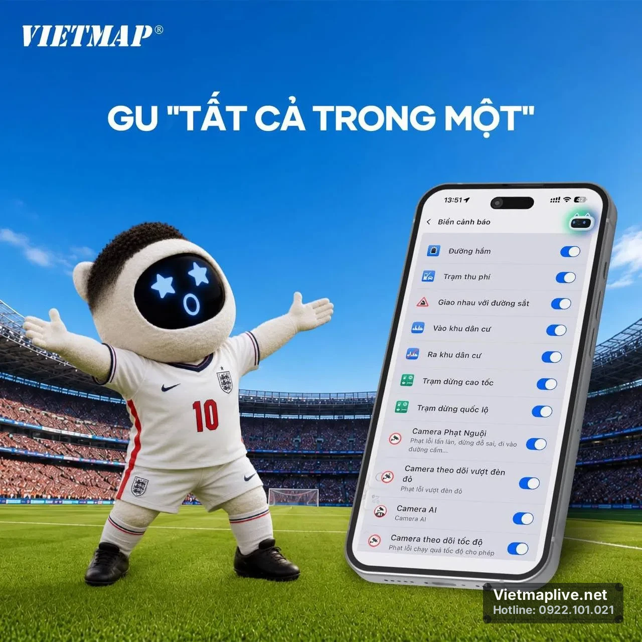 Nhân vật VietMap Live với giao diện cảnh báo cá nhân hóa