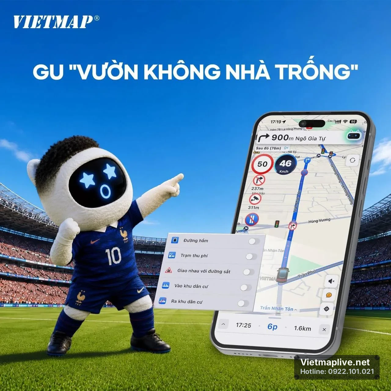 Tùy chọn bật/tắt từng loại cảnh báo giao thông trên VietMap Live