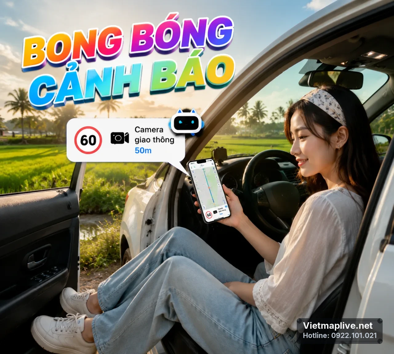 Bong bóng cảnh báo giao thông trên điện thoại
