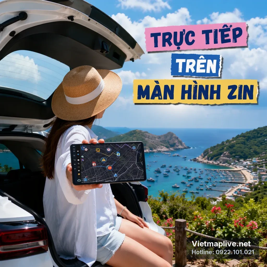 Màn hình zin VinFast VF6 hiển thị Vietmap Live