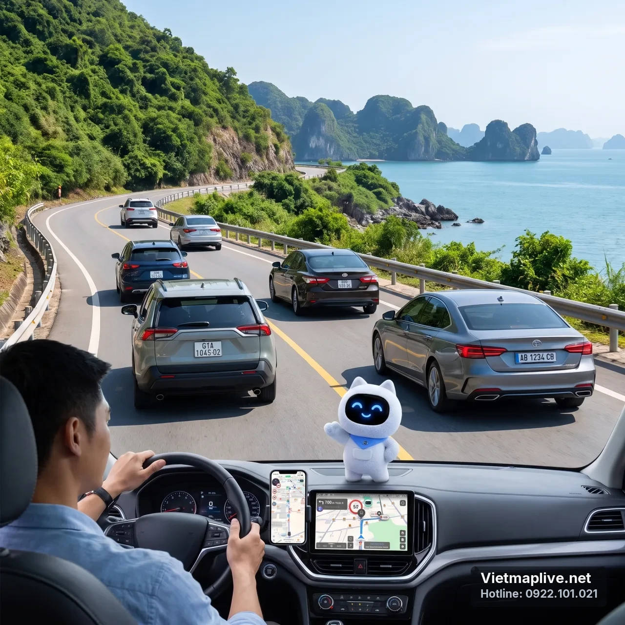 Đoàn xe caravan di chuyển cùng nhau với ứng dụng VietMap Live