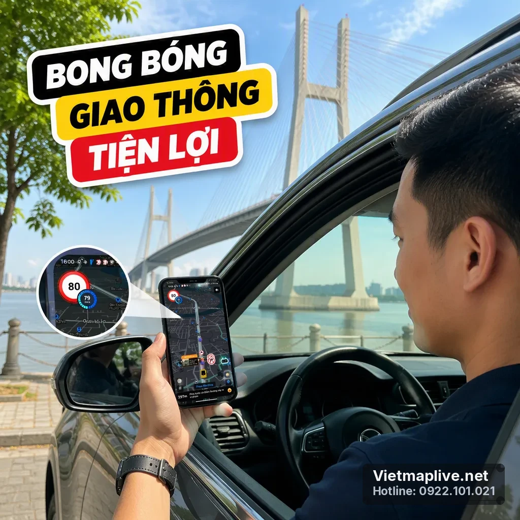 Giao diện bong bóng giao thông trên điện thoại Android.