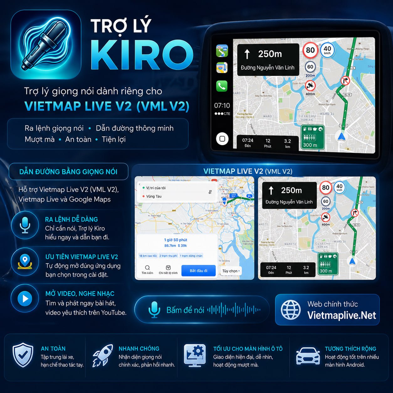 Trợ lý Kiro: Giải pháp giọng nói thông minh cho VietMap Live V2